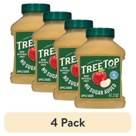 (4 pack) Tree Top Apple Sauce, No Sugar Added, 47.3 Ounce Jar