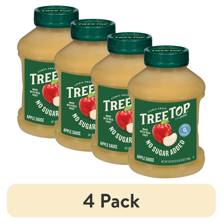 Apple - sudu 4 pack) Tree Top Apple Sauce, No Sugar Added, 47.3 Ounce Jar