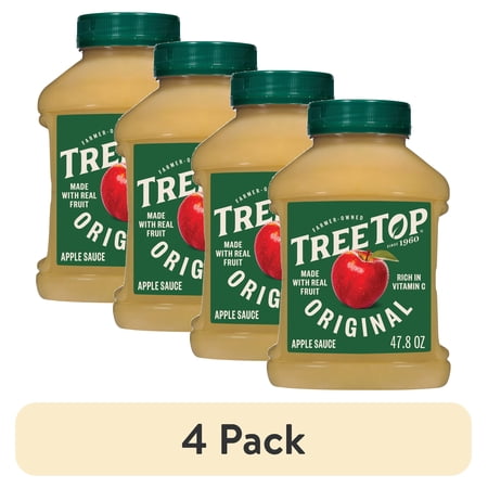 (4 pack) Tree Top Apple Sauce, Original, 47.3 Ounce, Jar