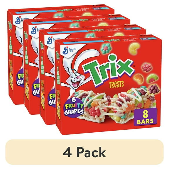 (4 pack) Trix Breakfast Cereal Treat Bars, Snack Bars, 8 ct