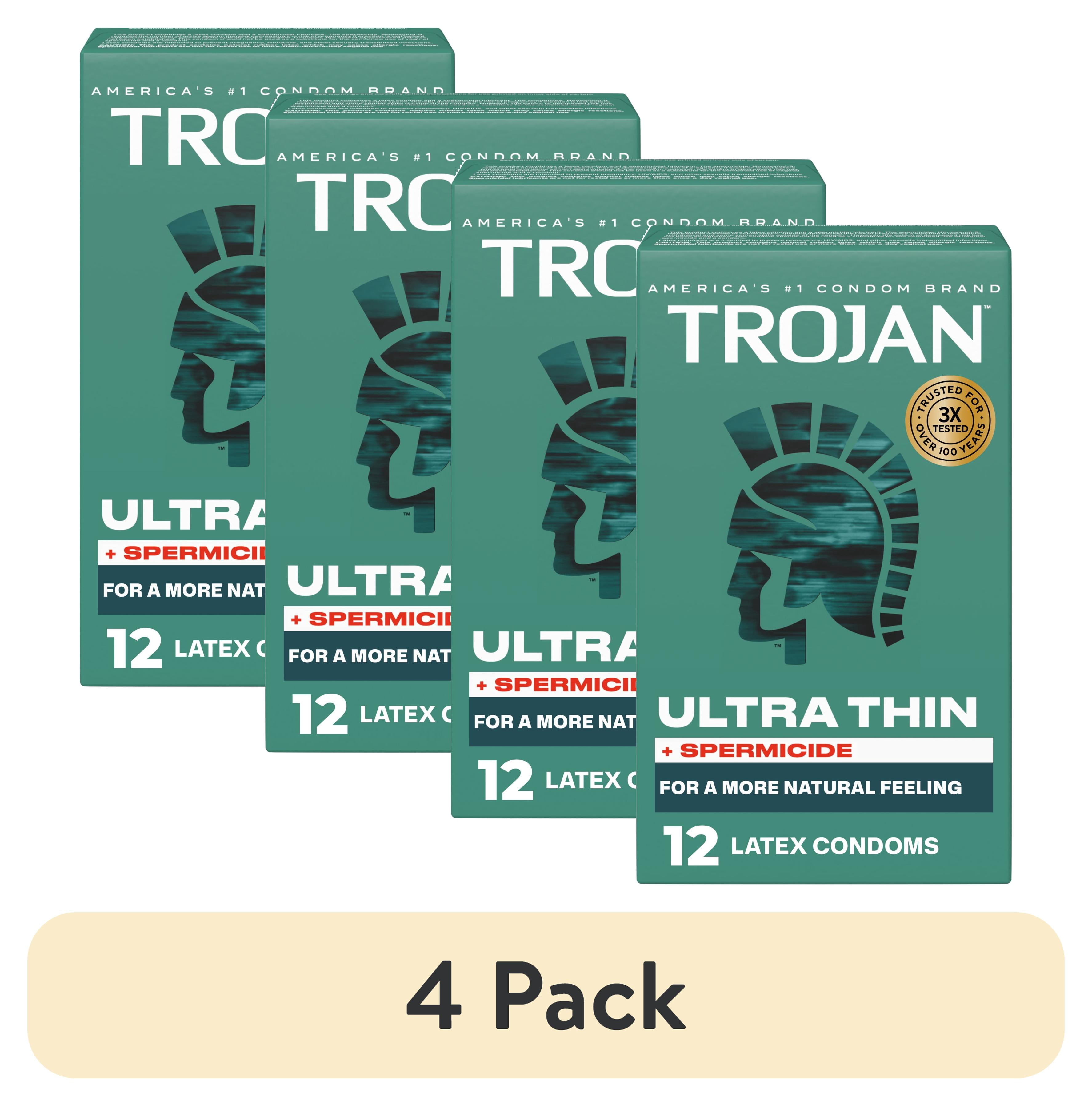 TROJAN Studded BareSkin Premium Lubricated Latex Condoms 10 ea (Pack of 3) 