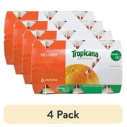 (4 pack) Tropicana Pure Premium, No Pulp 100% Orange Juice, 8 oz, 6 Pack, Smooth Texture