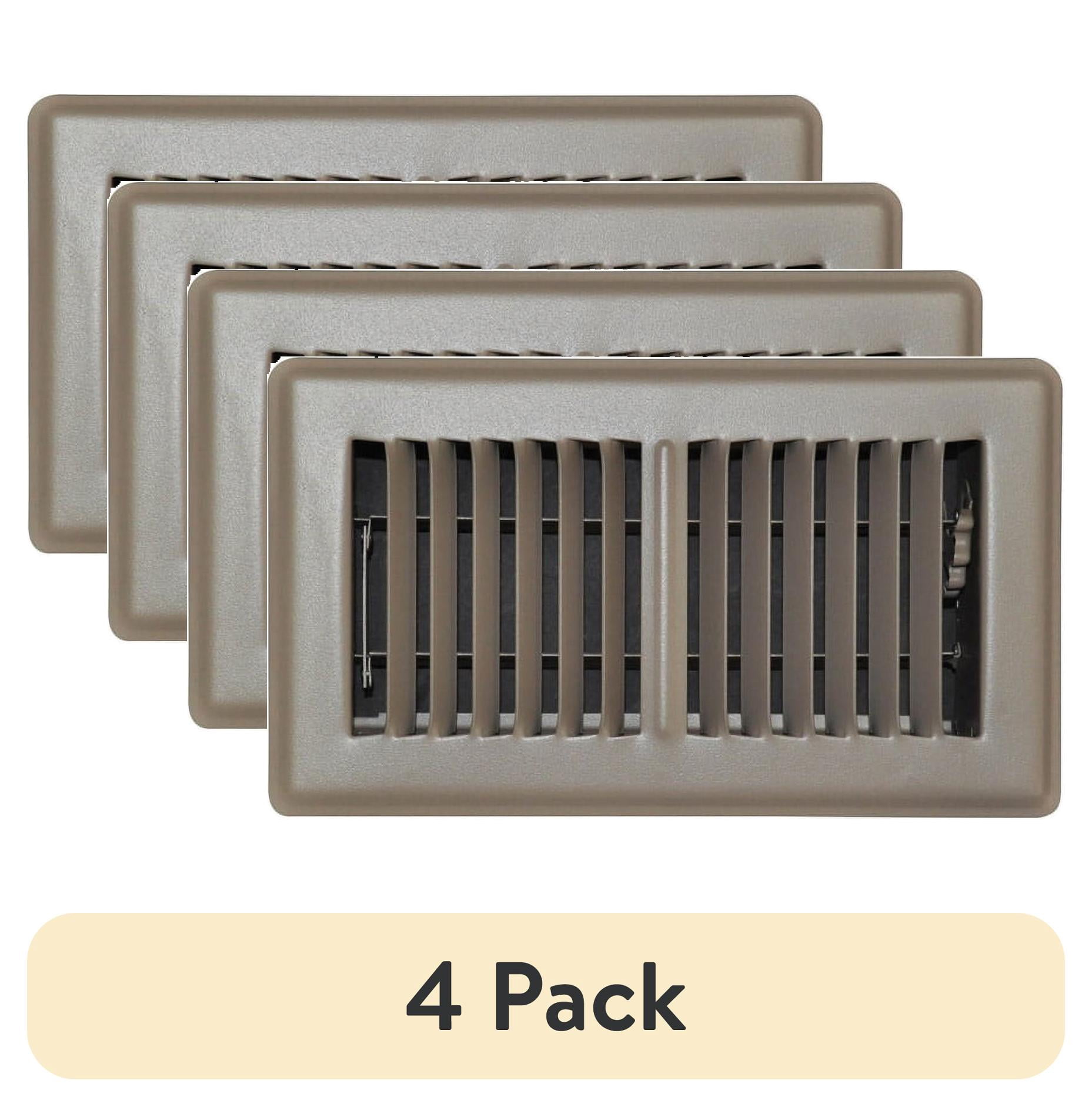 (4 pack) Tru Aire C150MB04X08 Floor Register 4" H X 8" W 2-Way Powder Coat Brown Steel Powder Coat