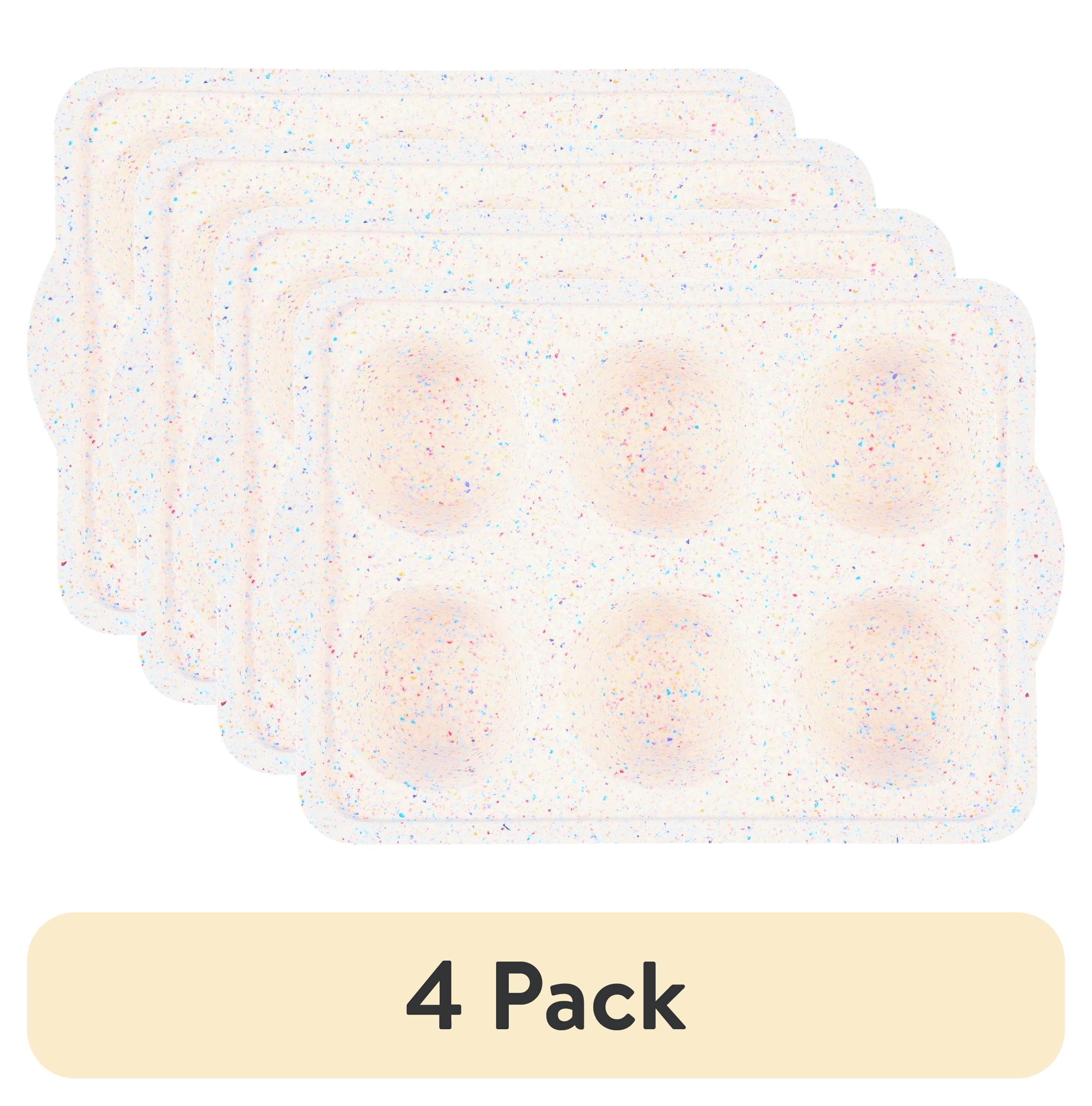 (4 pack) Trudeau Jumbo Structured Silicone Muffin Pan 6ct – For Muffins, Cupcakes, Individual Pies, Rice Krispies Treats, Egg Bites, Mac & Cheese Cups, Gratin Cups, Tartlets & Spinach Puffs