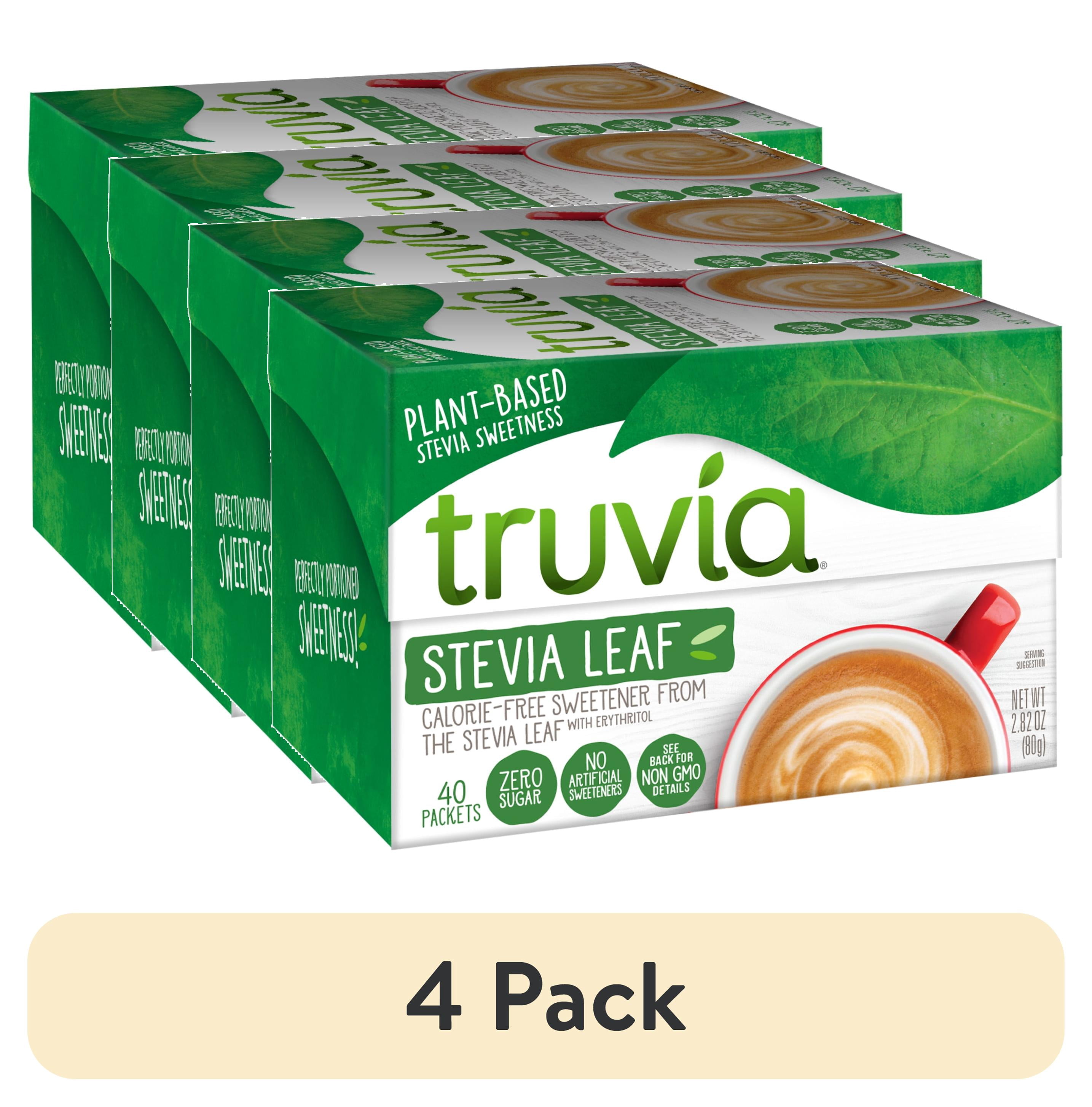 (4 pack) Truvia Original Calorie-Free Sweetener from The Stevia Leaf, 40 Count (2.82 oz Carton)
