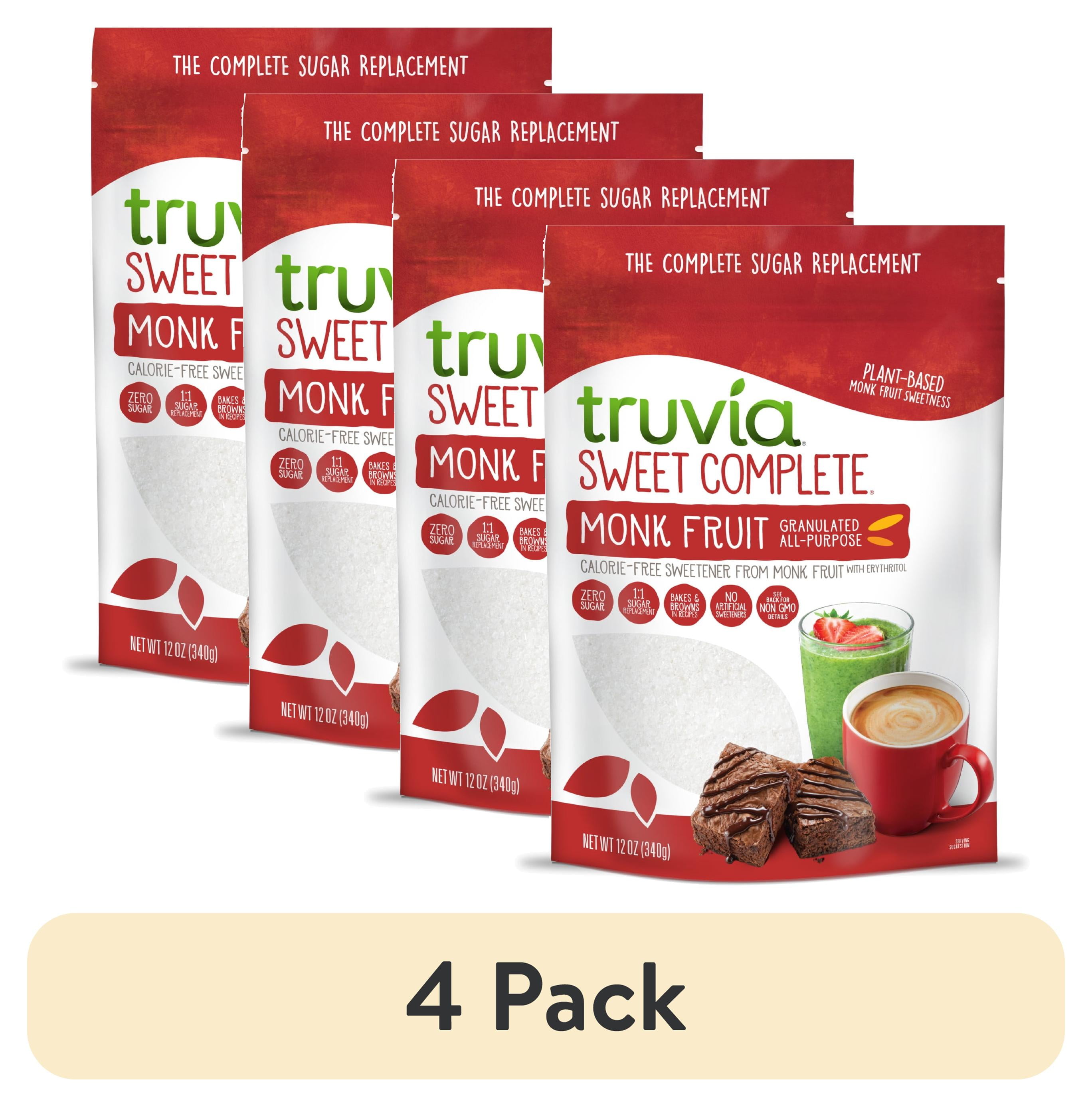 (4 pack) Truvia Sweet Complete Granulated Calorie-Free Sweetener from The Monk Fruit, 12 oz