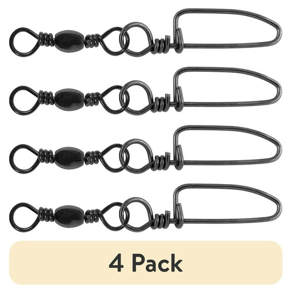 (4 pack) Tsunami Black Barrel Swivel with Coastlock Snap Size #7 – Fishing Terminal Tackle