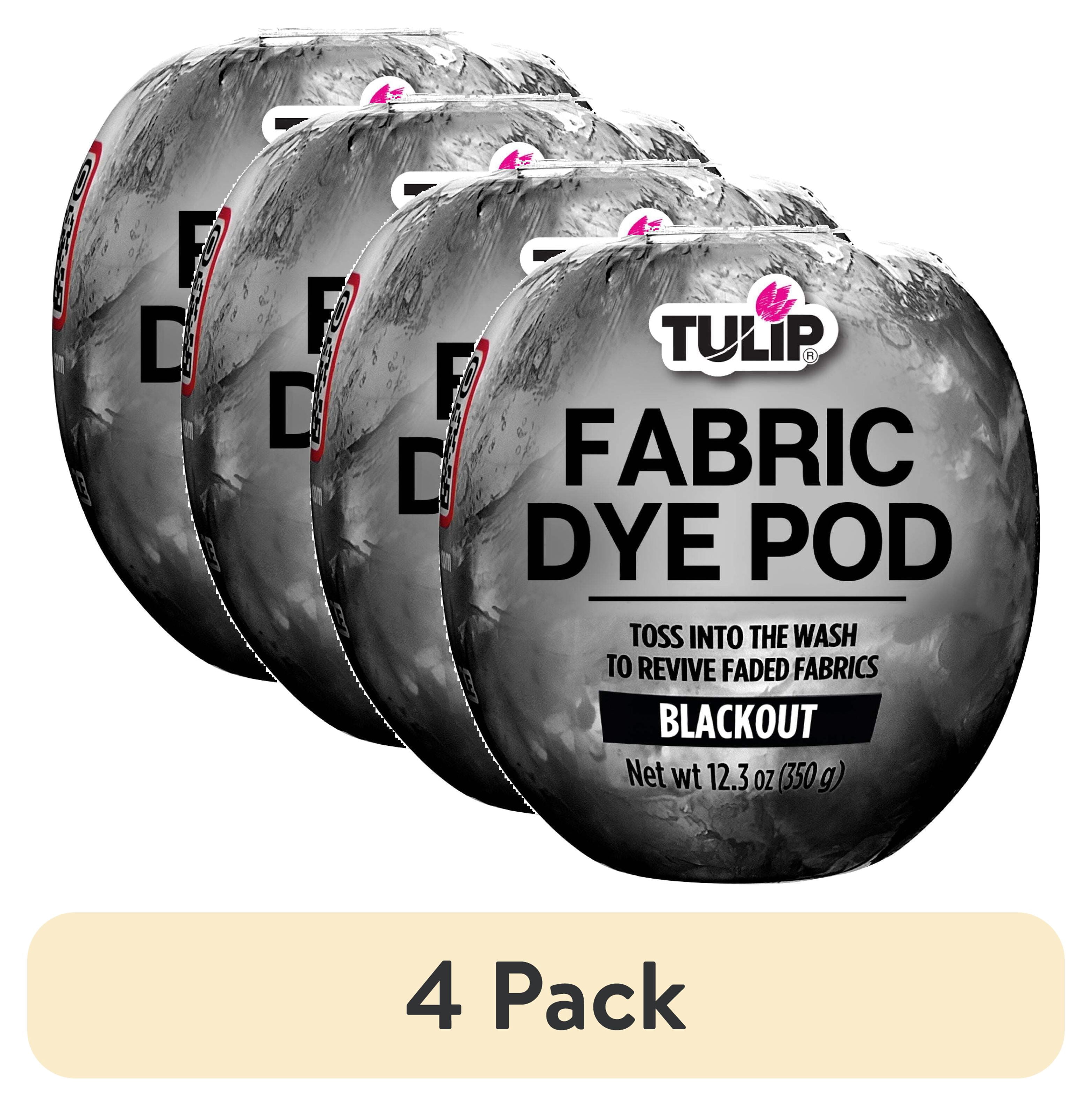 (4 pack) Tulip Fabric Dye Pod Blackout (Black), Dye for Washing Machines