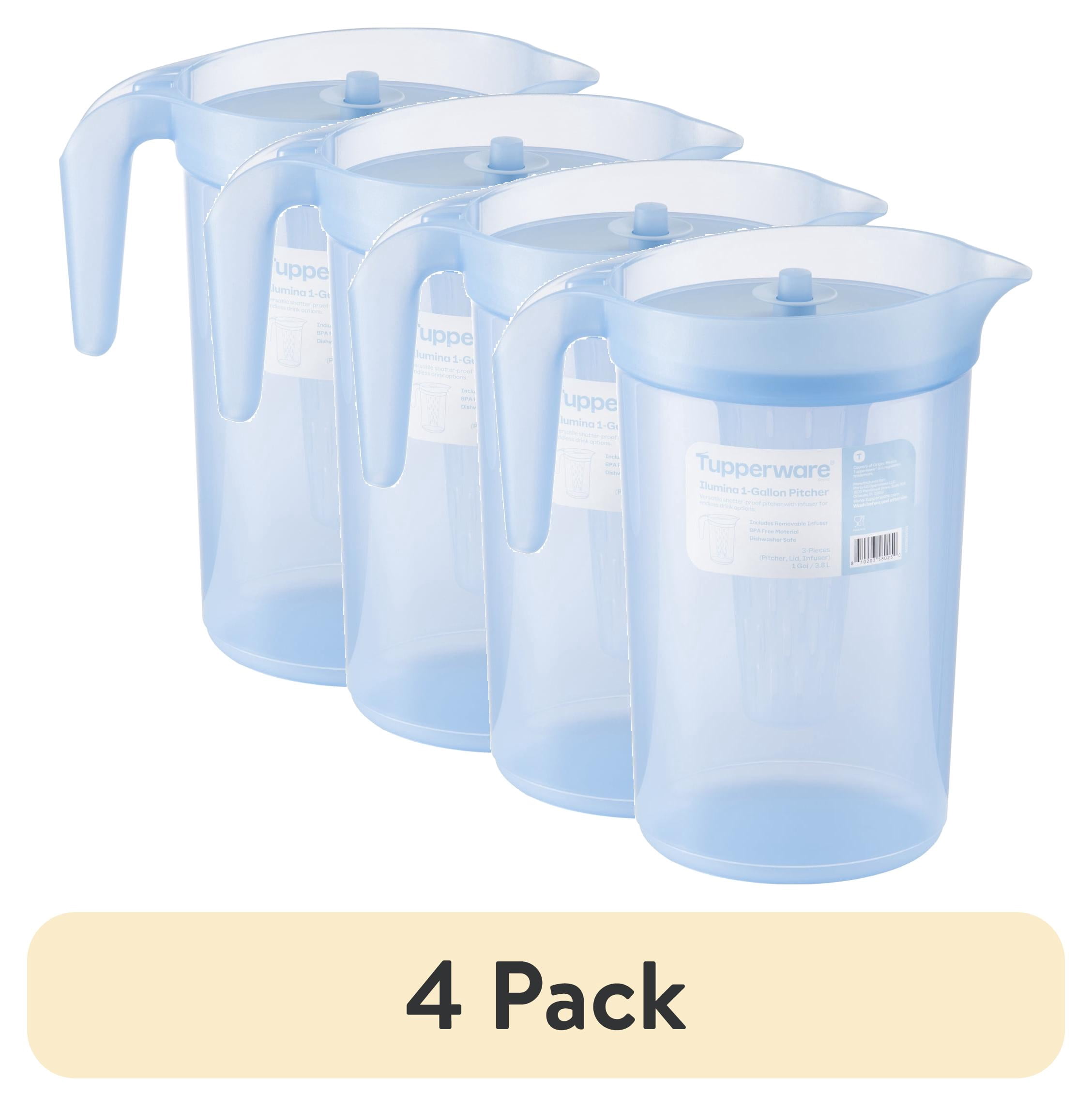 Tupperware Ilumina 1-Gallon Pitcher with Lid and Infuser, Blue