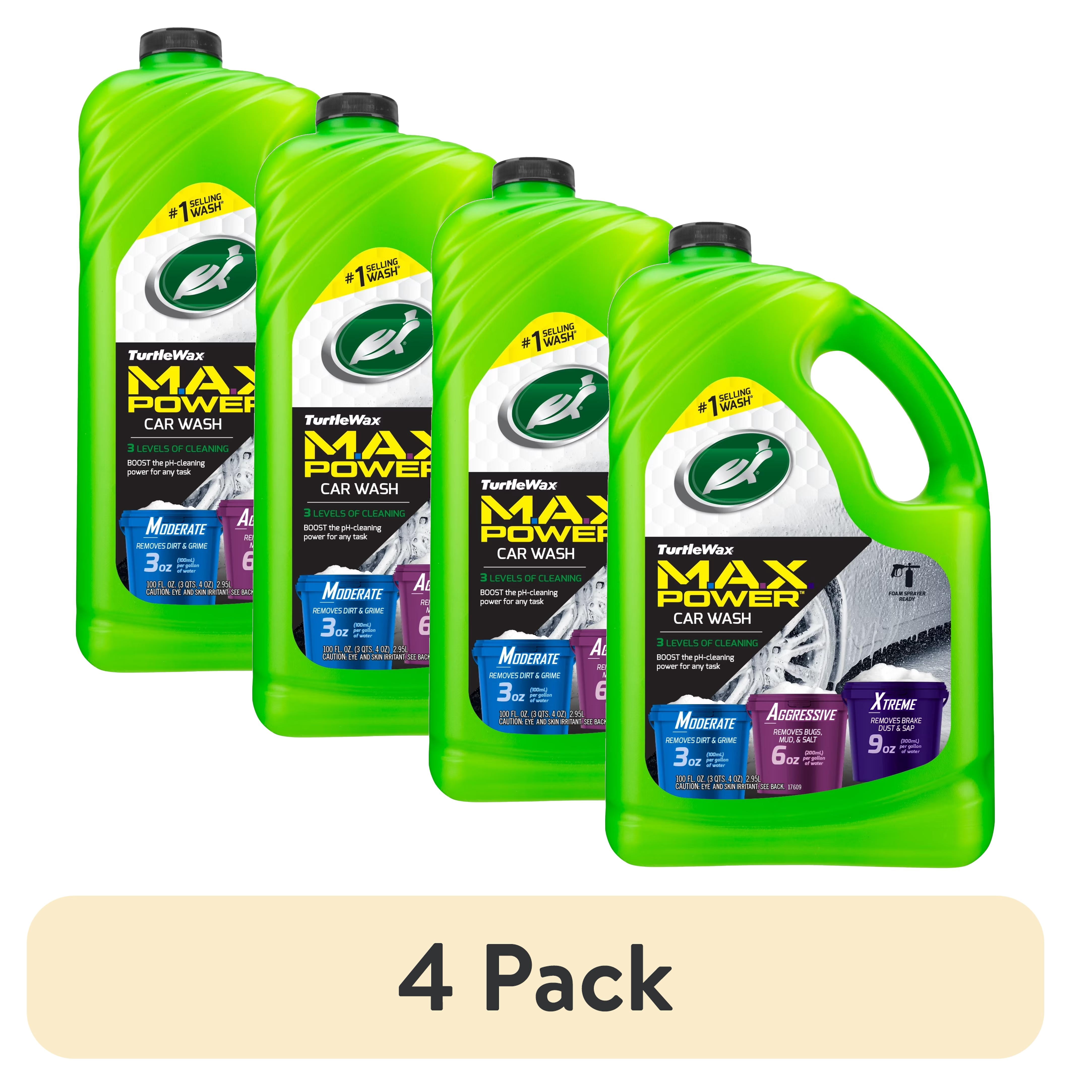 4 pack) Turtle Wax 50597 Max-Power Car Wash 3 Levels of Cleaning