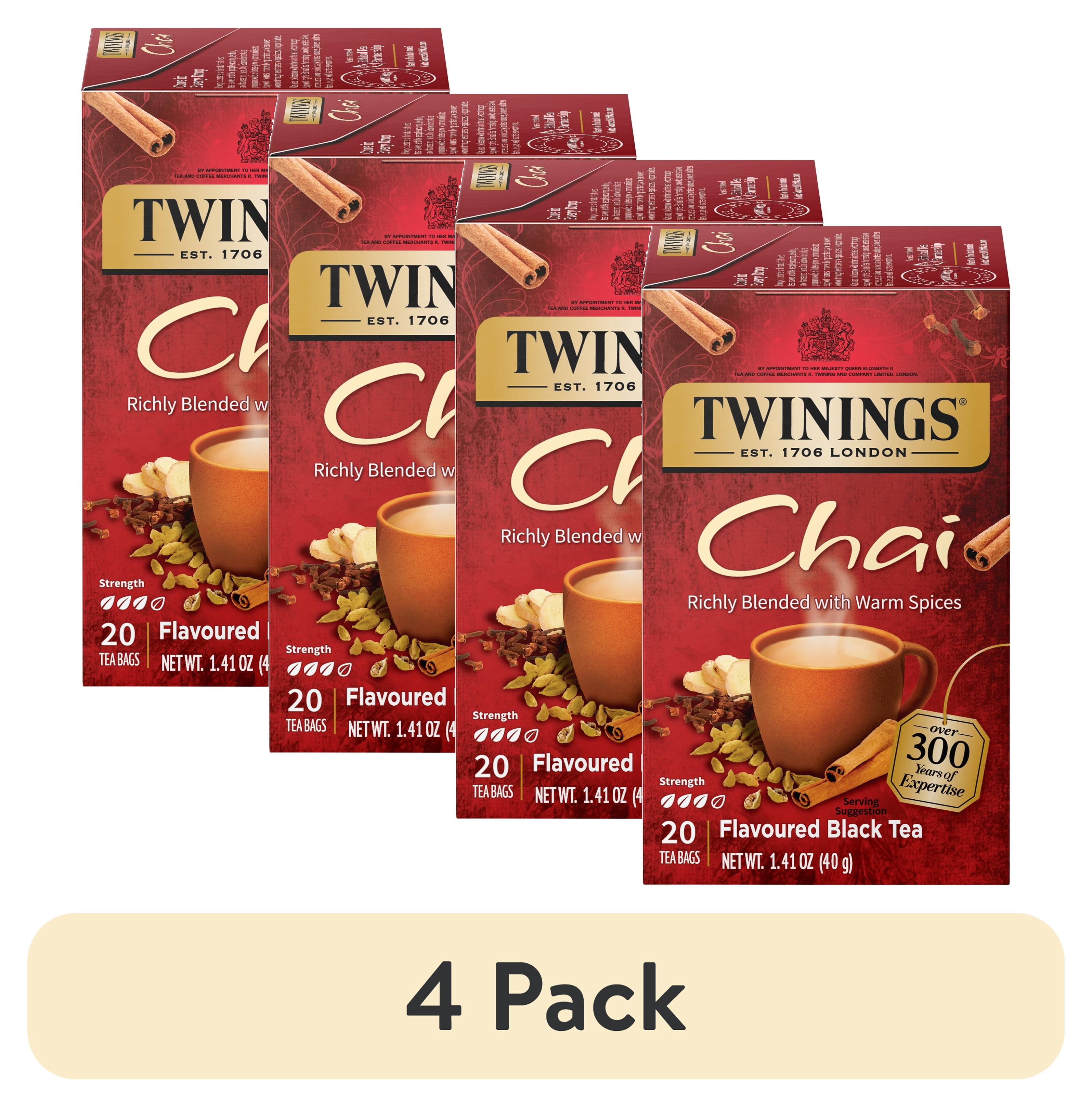(4 pack) Twinings Chai Spiced Black Tea Bags, 20 Count Box