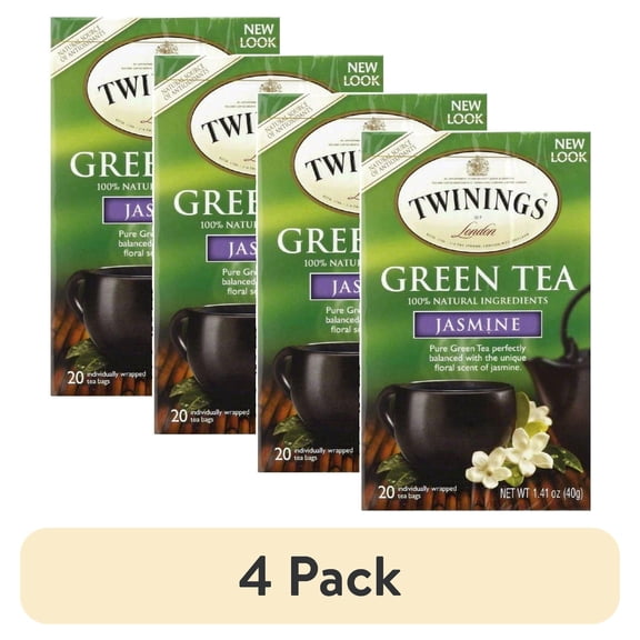 (4 pack) Twinings Green Tea with Jasmine Tea Bags, 20 Count Box