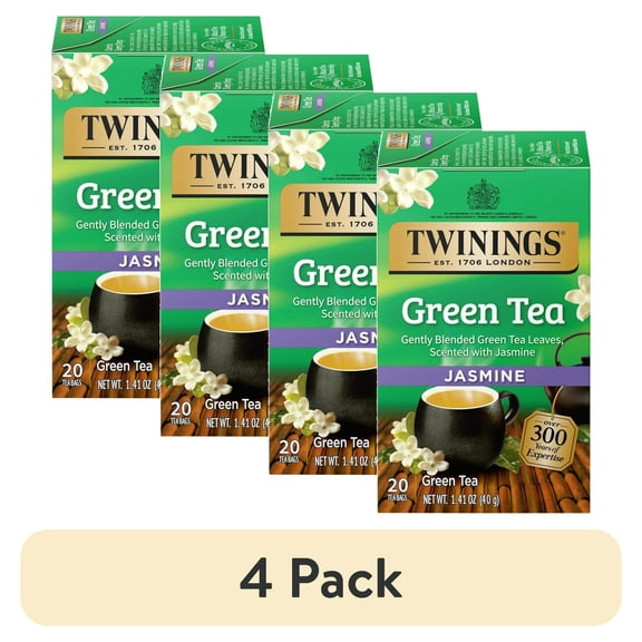 (4 pack) Twinings Green Tea with Jasmine Tea Bags, 20 Count Box