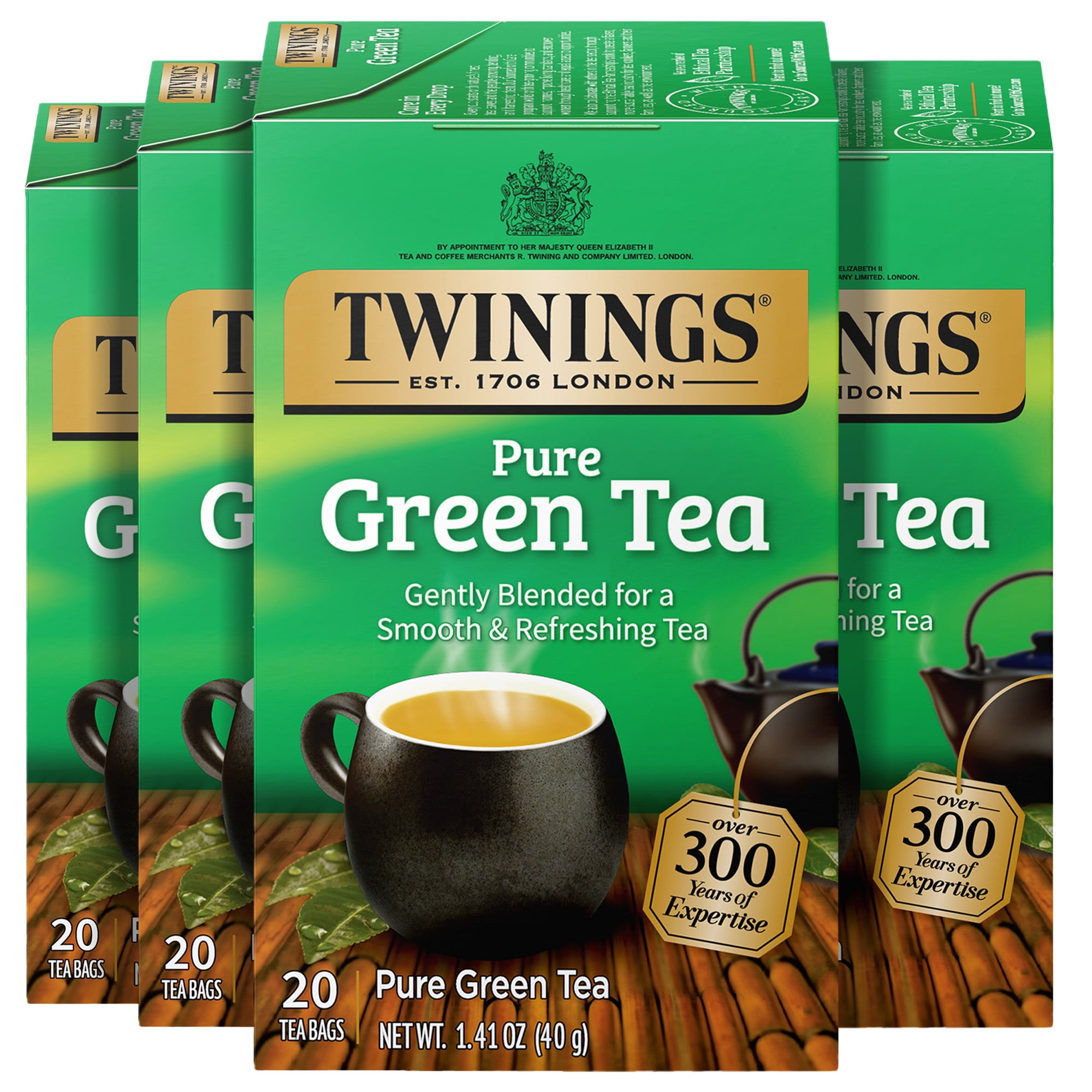 (4 pack) Twinings Pure Green Tea Bags, 20 Count Box
