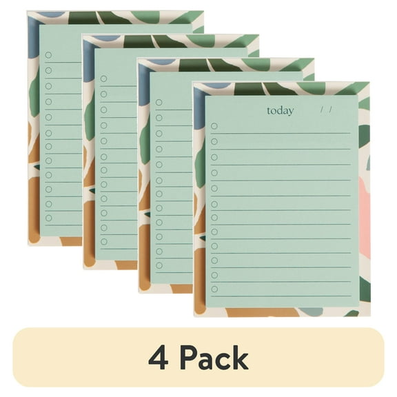 (4 pack) U Brands Daily Sticky Notes with Lines, 4 x 2.9 in., 60 Sheets, Folklore Fauna