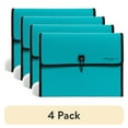 thumbnail image 1 of (4 pack) U Brands Performance Poly 13 Pocket Expandable File Folder, Teal, 1 of 7