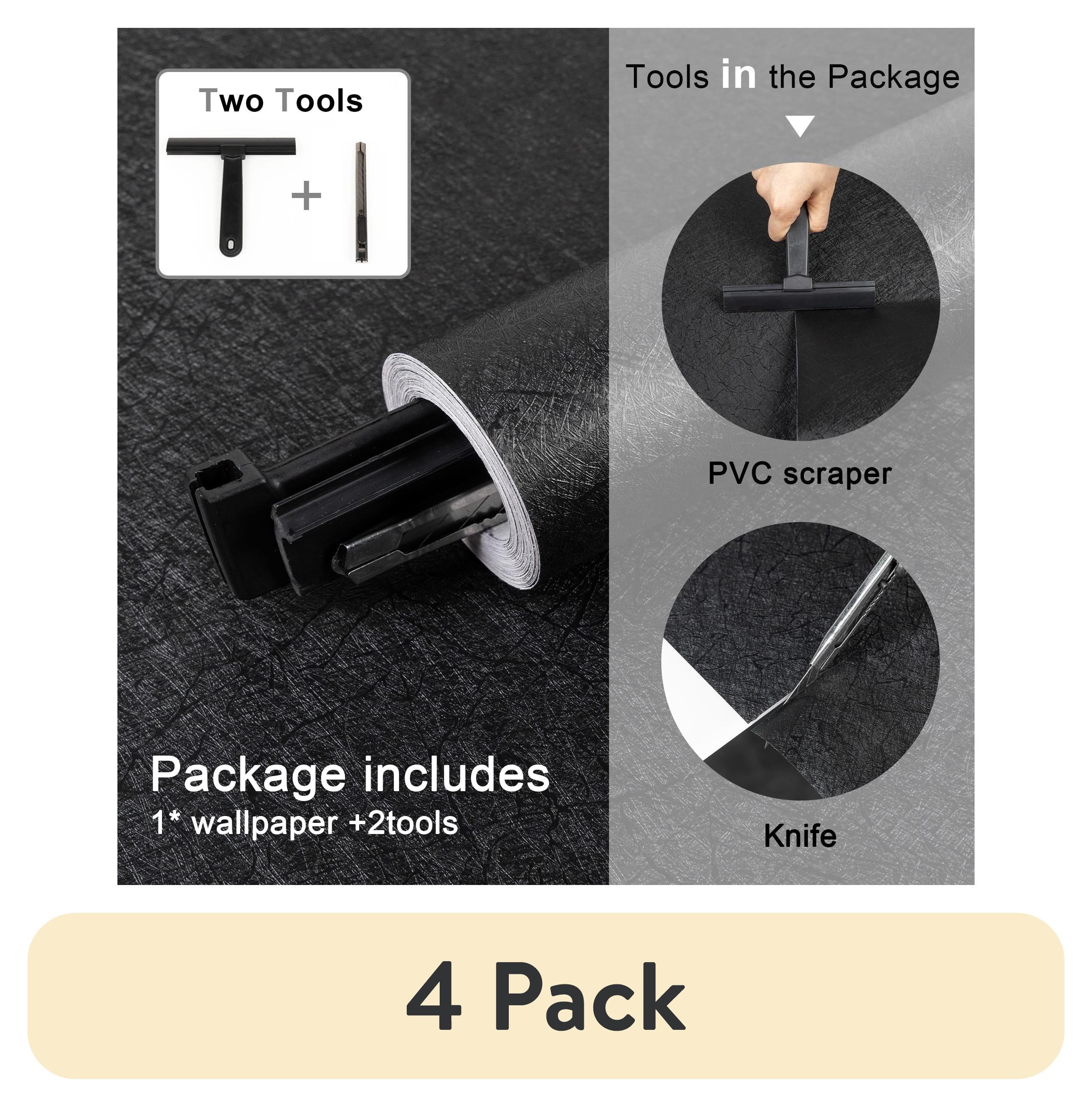 MANONIRIA 17.3"x393.7" Black Peel And Stick Wallpaper Floral Removable Matte Black Wallpaper Flower Textured Self-Adhesive Contact Paper For Home Decor Thicken Waterproof Table Countertop Wall Paper - View #5