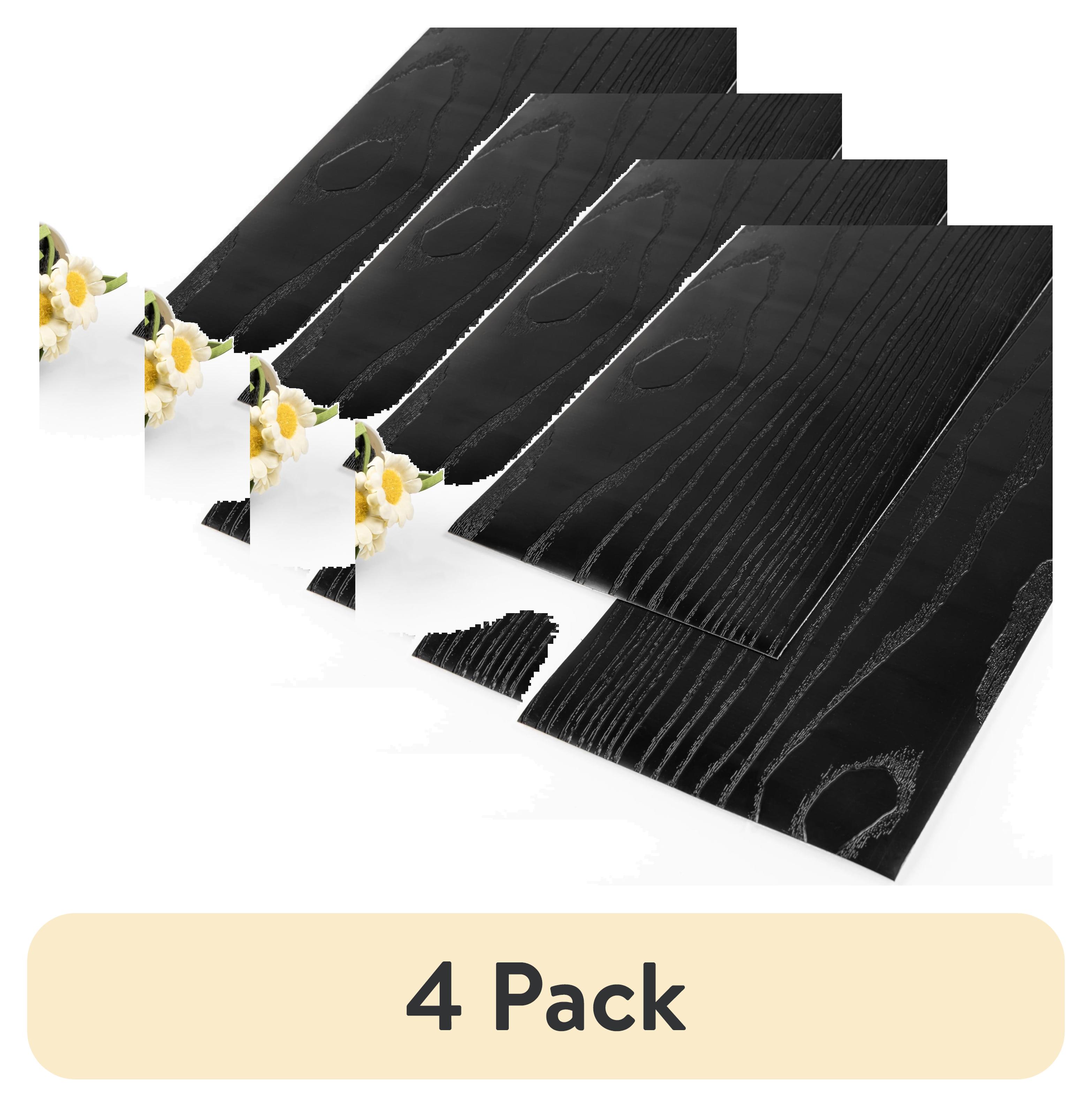 (4 pack) UMIGGEE Black Peel Stick Flooring 35-in x 5.7-in x 1.0mm 20-Pcs Vinyl Flooring Wood Grain Floor Tiles Easy to Install for Bathroom Kitchen Living Room