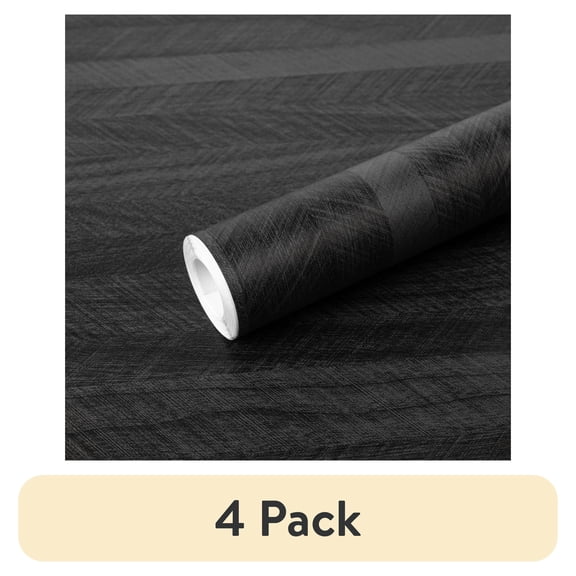 (4 pack) UMIGGEE Distressed Wood Plank Wallpaper Peel and Stick Rustic Wood Grain Pattern Wall Paper 15.7-in x 118-in Removable Self Adhesive Contact Paper Black Shiplap Vinyl Film Home Decorative Wooden Look
