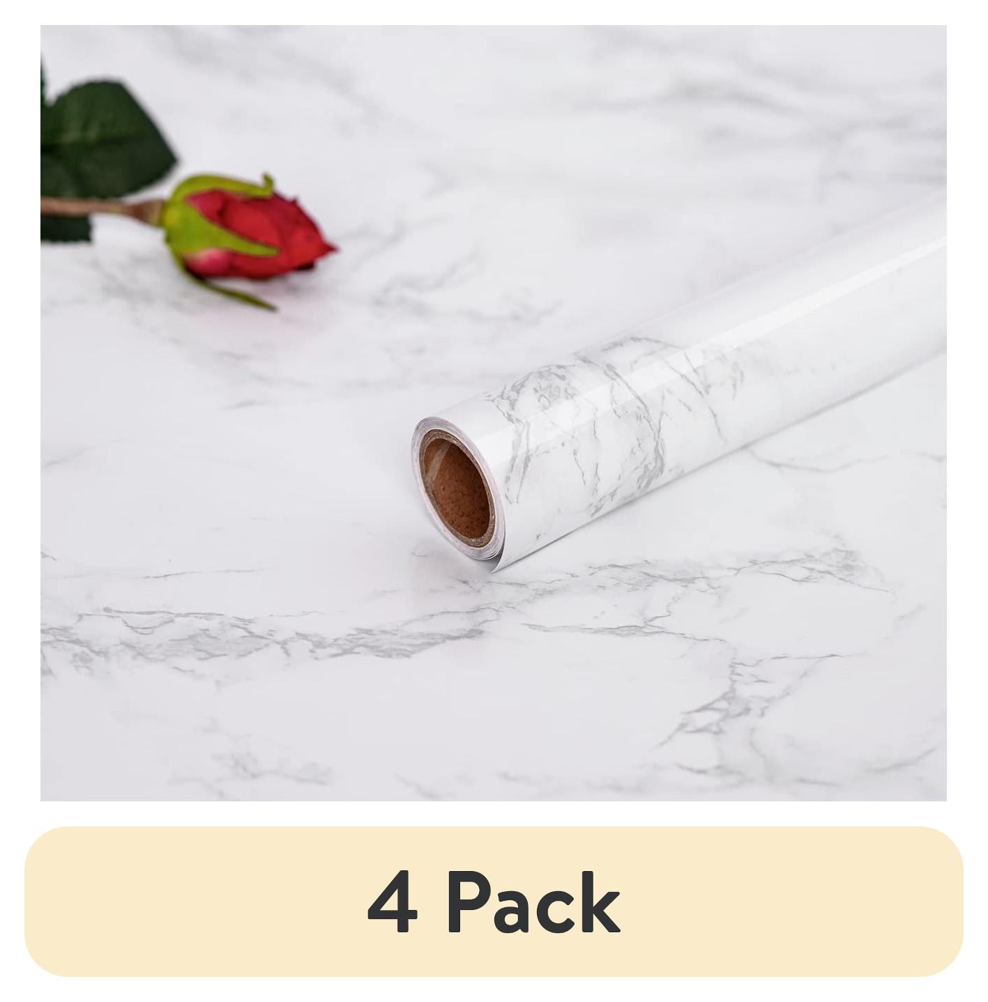 (4 pack) UMIGGEE Marble Contact Paper 17.7" x 78.7" Gray/White Marble Peel and Stick Wallpaper for Kitchen Self Adhesive and Removable Film Cabinet Furniture