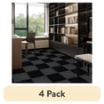 thumbnail image 1 of (4 pack) UMIGGEE Peel and Stick Carpet Tiles 12" x 12" Black Self-Adhesive Square Soft Carpet Floor Tiles Carpet Easy Install DIY Floor Tiles for Kids Room Bedroom Dining Room 10-pcs (10 sqft/Box), 1 of 8