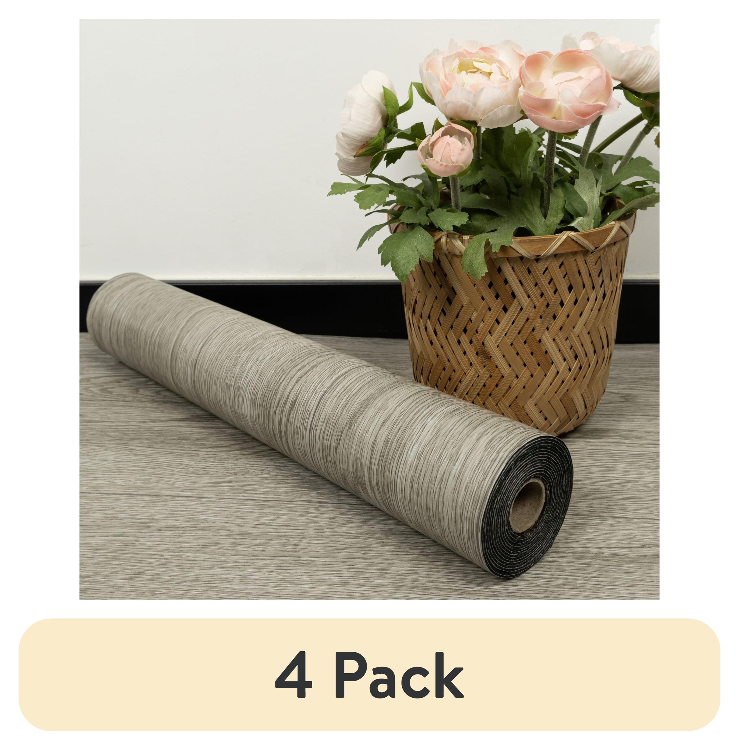 (4 pack) UMIGGEE Peel and Stick Vinyl Flooring Roll 15.7-in x 118-in/12.8 Sq.Ft Thicken Self-Adhesive Vinyl Wood Grain Floor Wear-Resistant Easy DIY Install Home Decor
