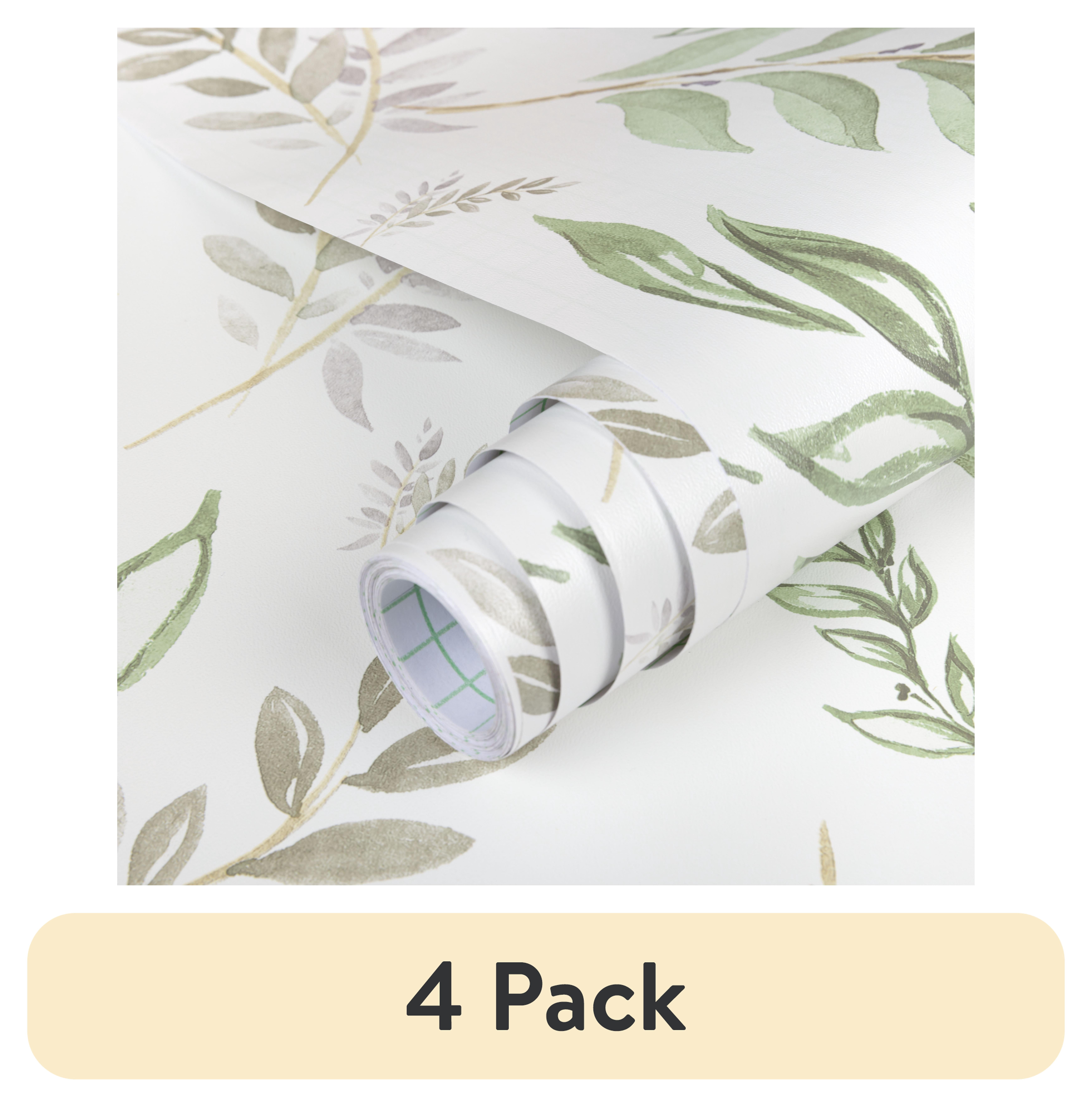 (4 pack) UMIGGEE Peel and Stick Floral Wallpaper 17.5" x 118" Self Adhesive Removable Wallpaper Peel and Stick for Home Bedroom Cabinets Thicken