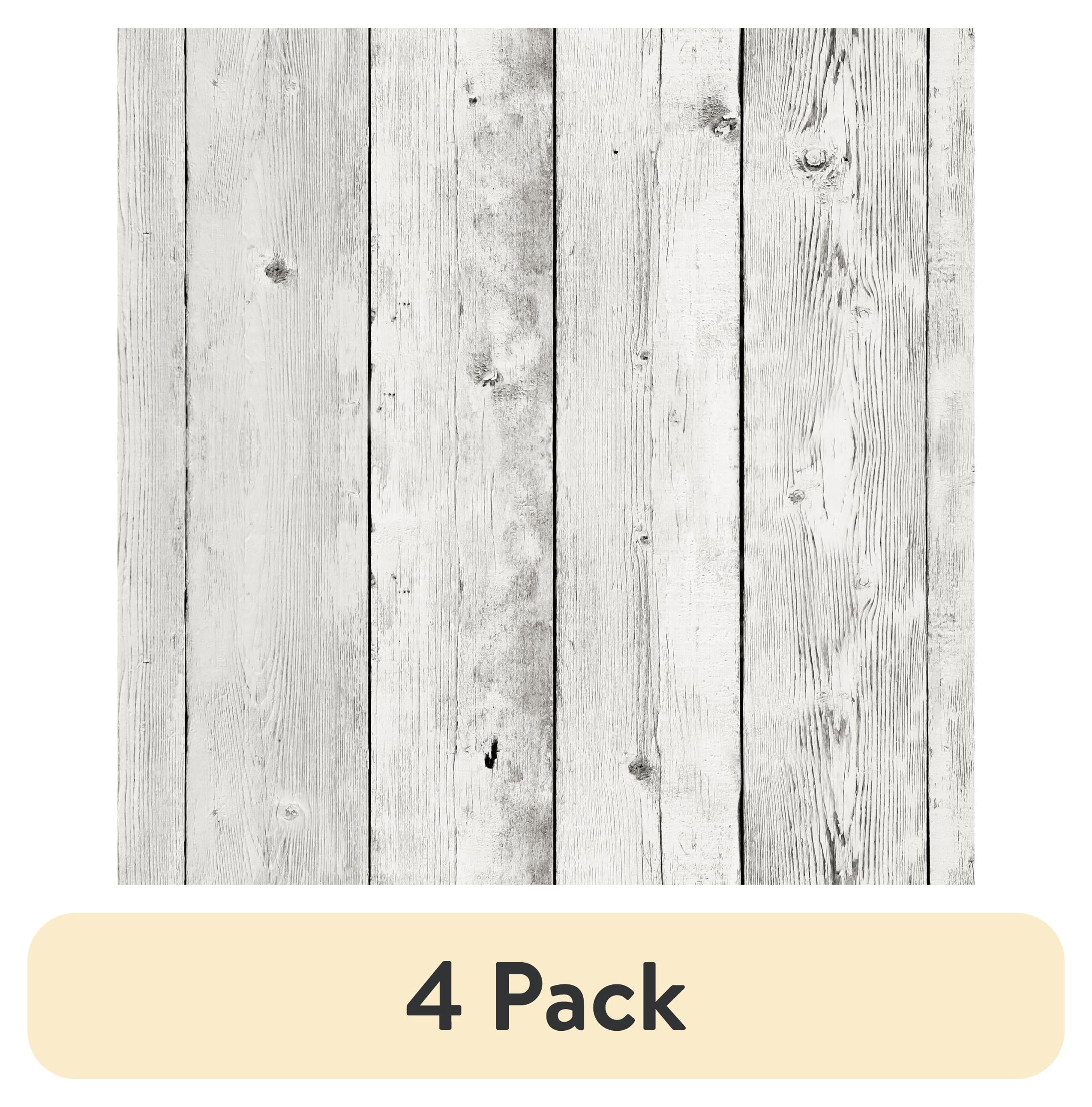 (4 pack) UMIGGEE Wood Peel and Stick Wallpaper White Vintage Self-Adhesive Removable Wood Contact Paper 17.7-in x 118-in for Home Decoration Wall Covering Old Furniture Renovation