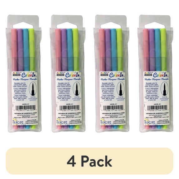 (4 pack) Uchida ColorIn Markers Brush 4pc Pastel