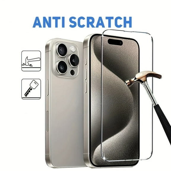 4-pack Ultra Clear Glass Screen Protector for iPhone 16/15/14/13/12 Series - High Definition, Scratch-resistant, No Foam, Easy to Install