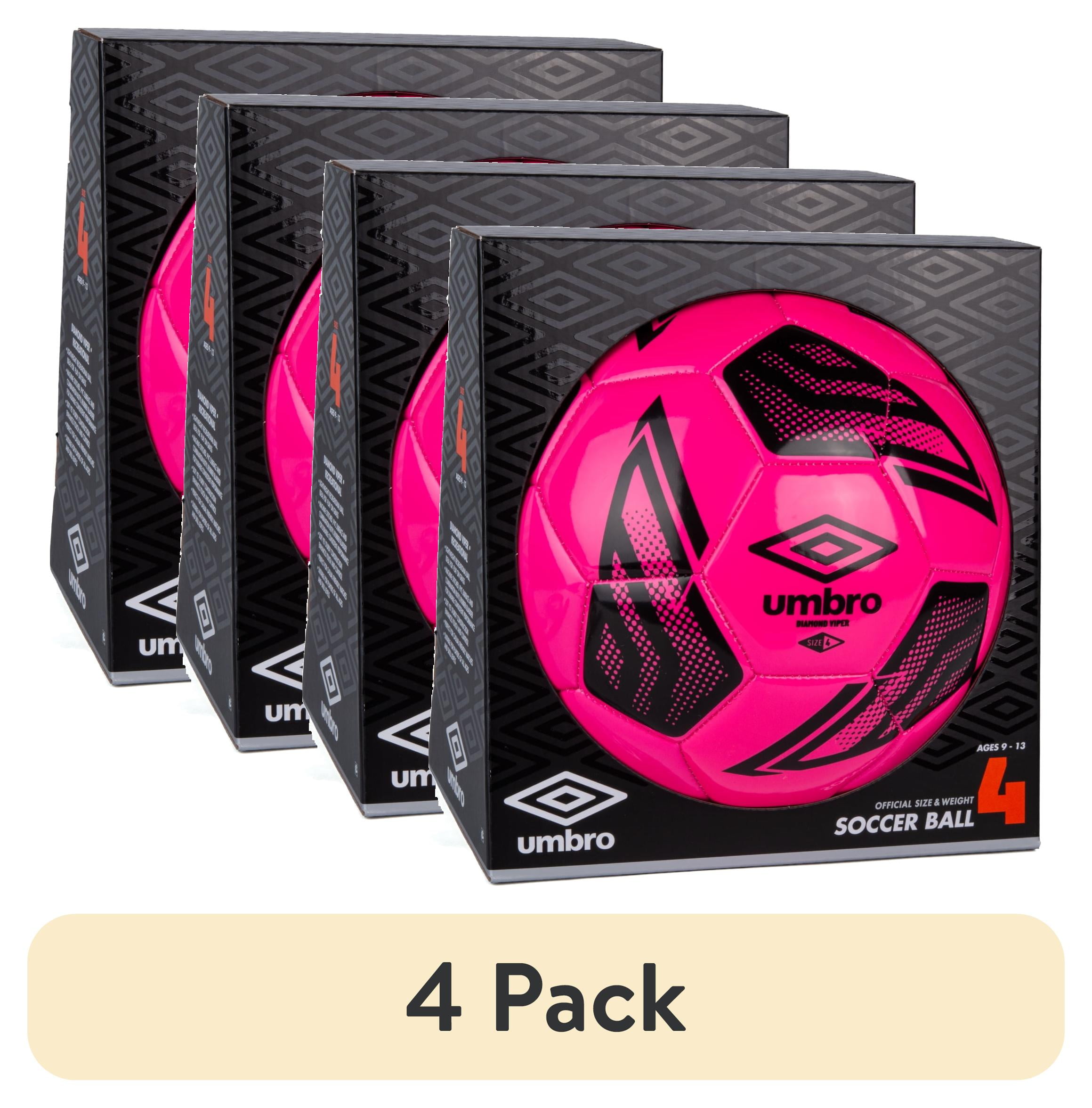 4 pack) Umbro Diamond Viper Size 4 Soccer Ball, Pink