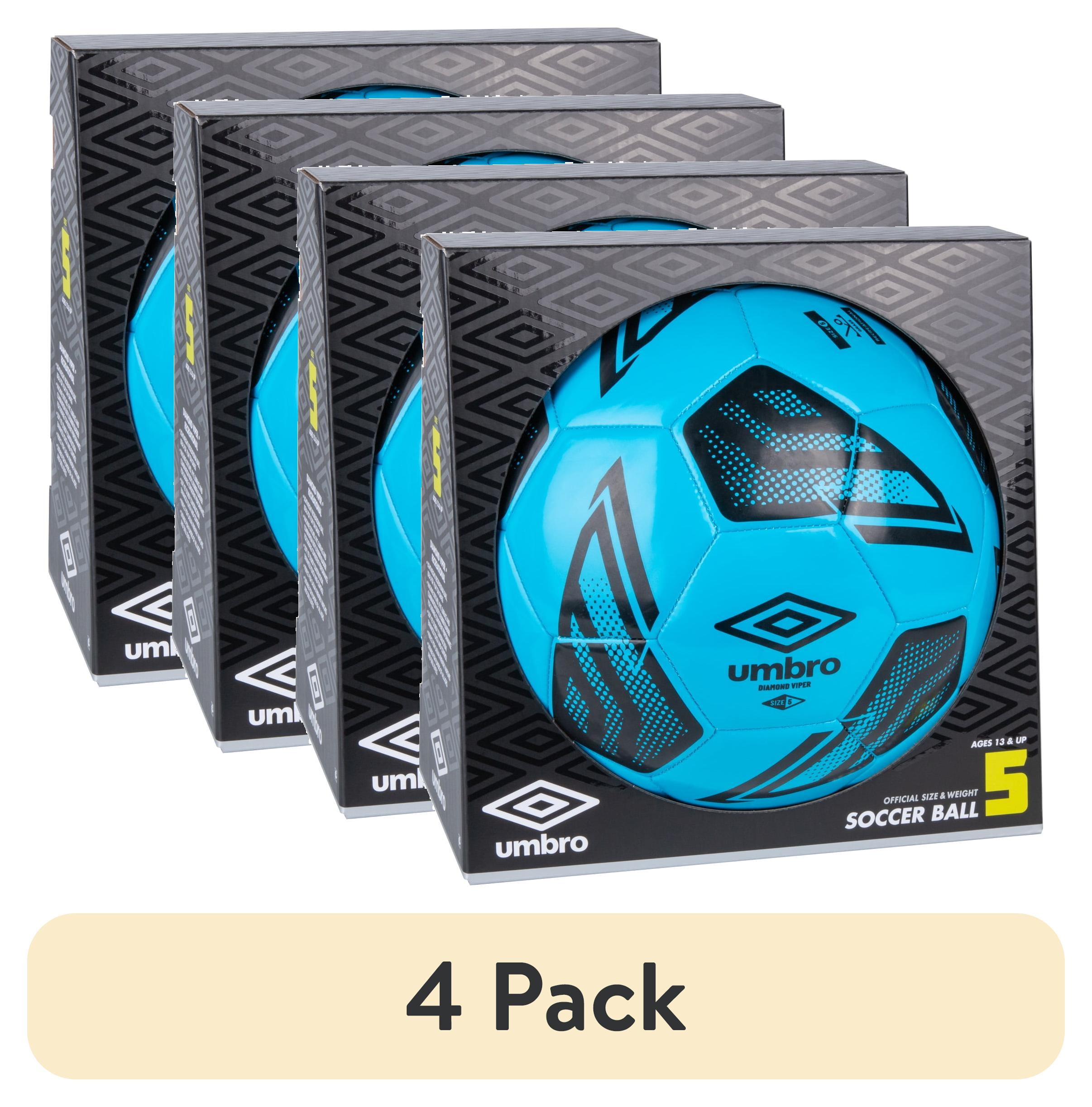 4 pack) Umbro Diamond Viper Size 5 Soccer Ball, Blue