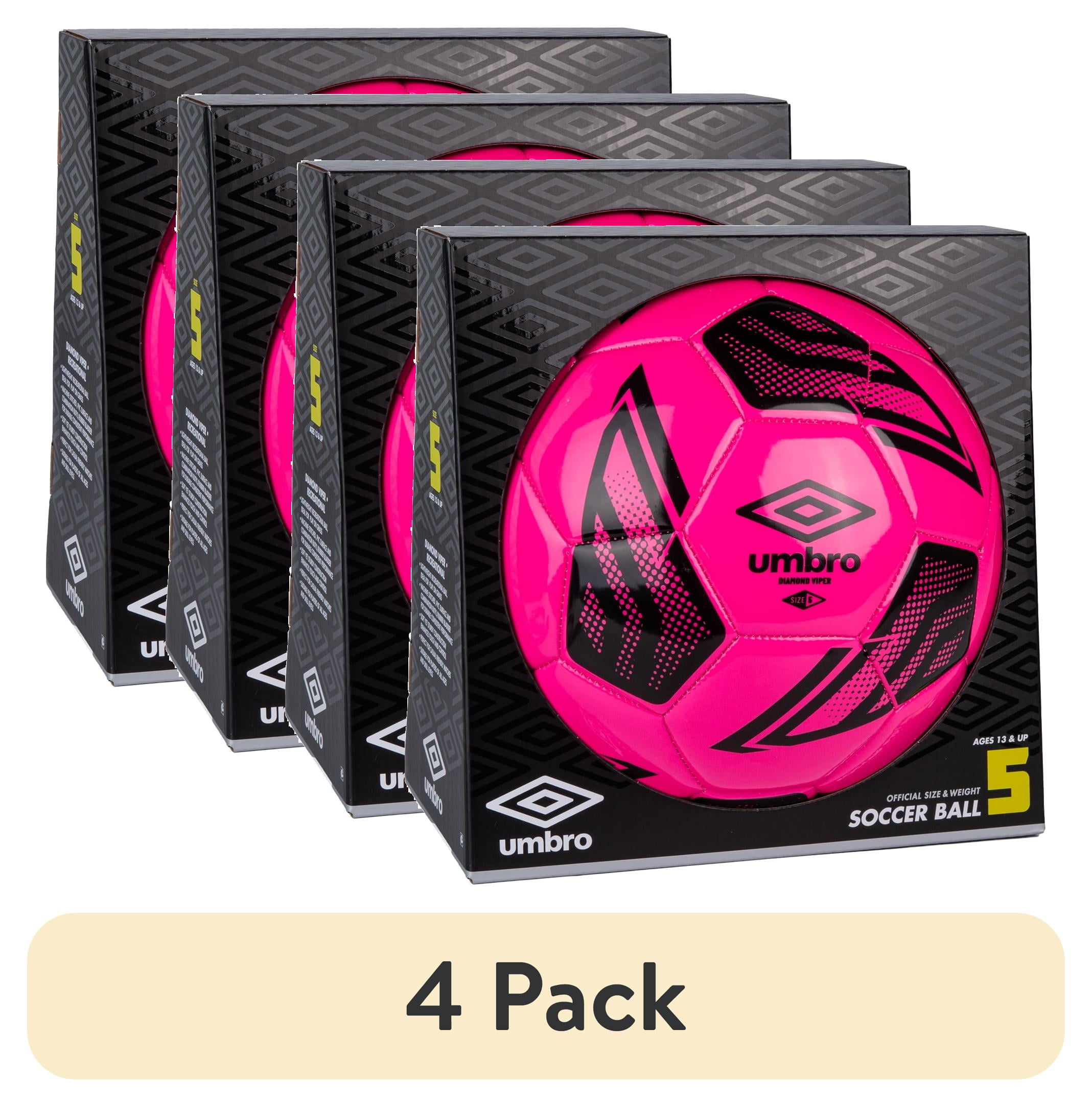 4 pack) Umbro Diamond Viper Size 5 Soccer Ball, Pink