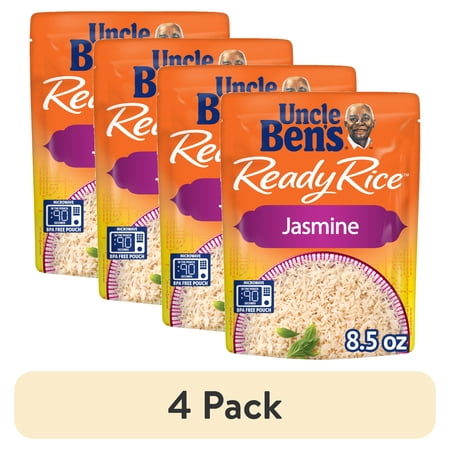 (4 pack) Uncle Ben's Ready Rice Jasmine Rice, 8.5 oz Side Item