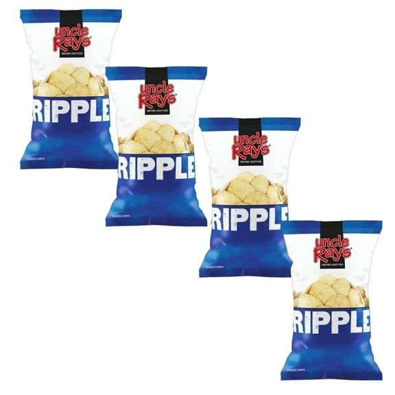 (4 pack) Uncle Rays Ripple Potato Chips, 4.5 oz