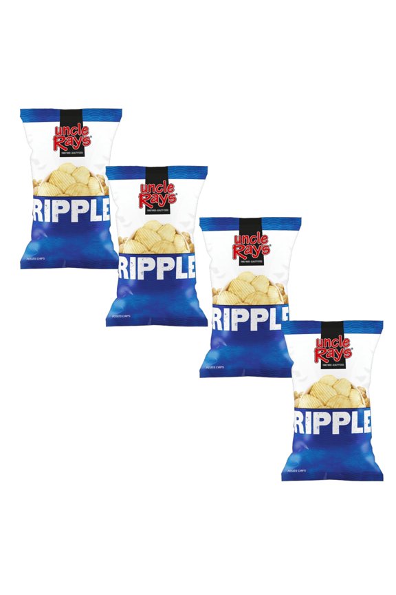 (4 pack) Uncle Rays Ripple Potato Chips, 4.5 oz