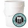 (4 pack) United Solutions 5 Gallon Round Utility Bucket, Comfort Handle, Plastic, White, PN0149, 1 Each