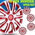 thumbnail image 1 of 4Pcs/Set Universal 16" Hubcap Wheel Cover Replacement Hub Caps Wheel Rim Cover ABS Material Exterior Accessories Snap on Car Truck SUV 16-inch,White Lacquer & Red Lacquer, 1 of 10