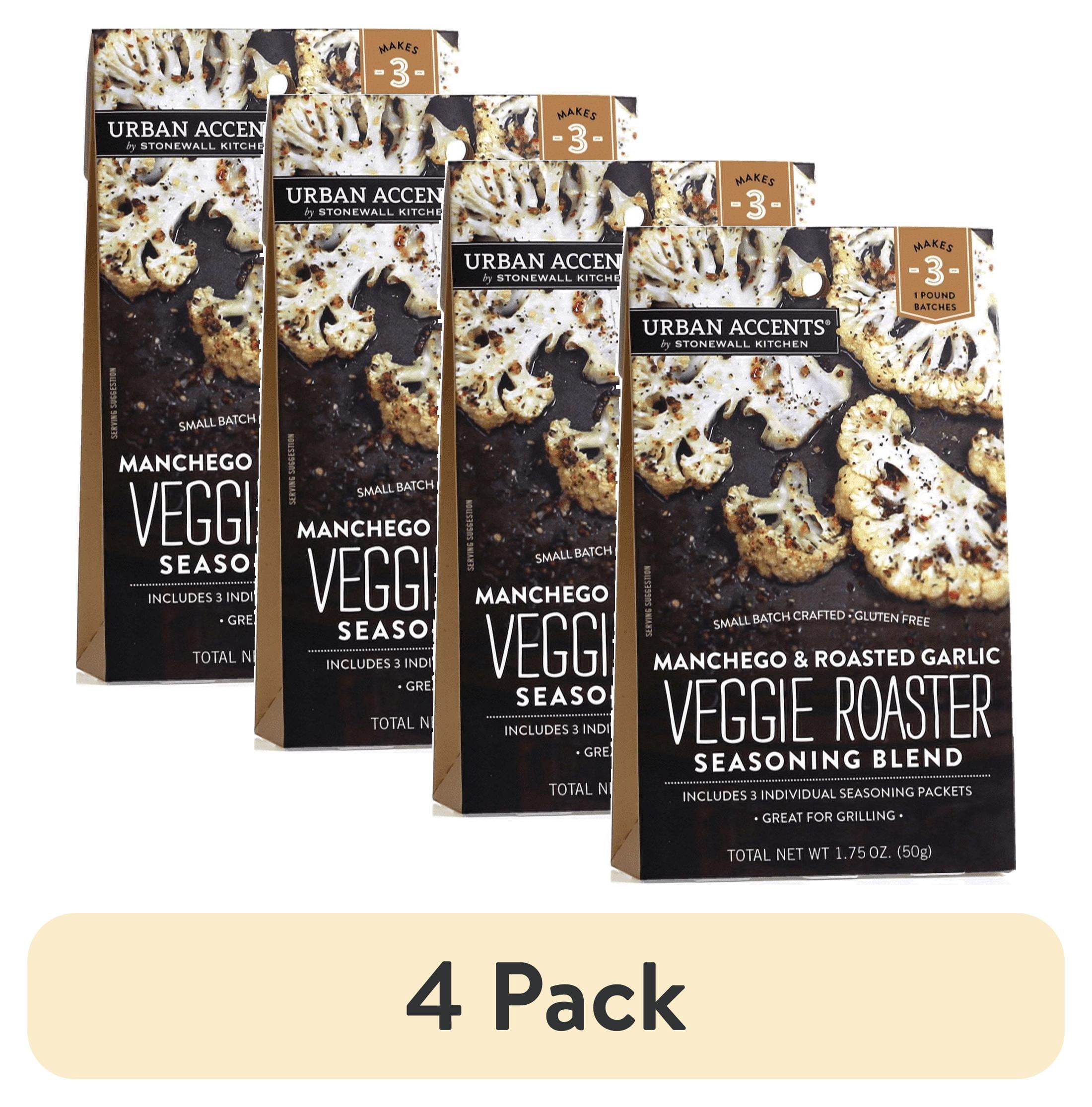 (4 pack) Urban Accents Veggie Roaster, Manchego & Roasted Garlic, Seasoning, 1.75 oz