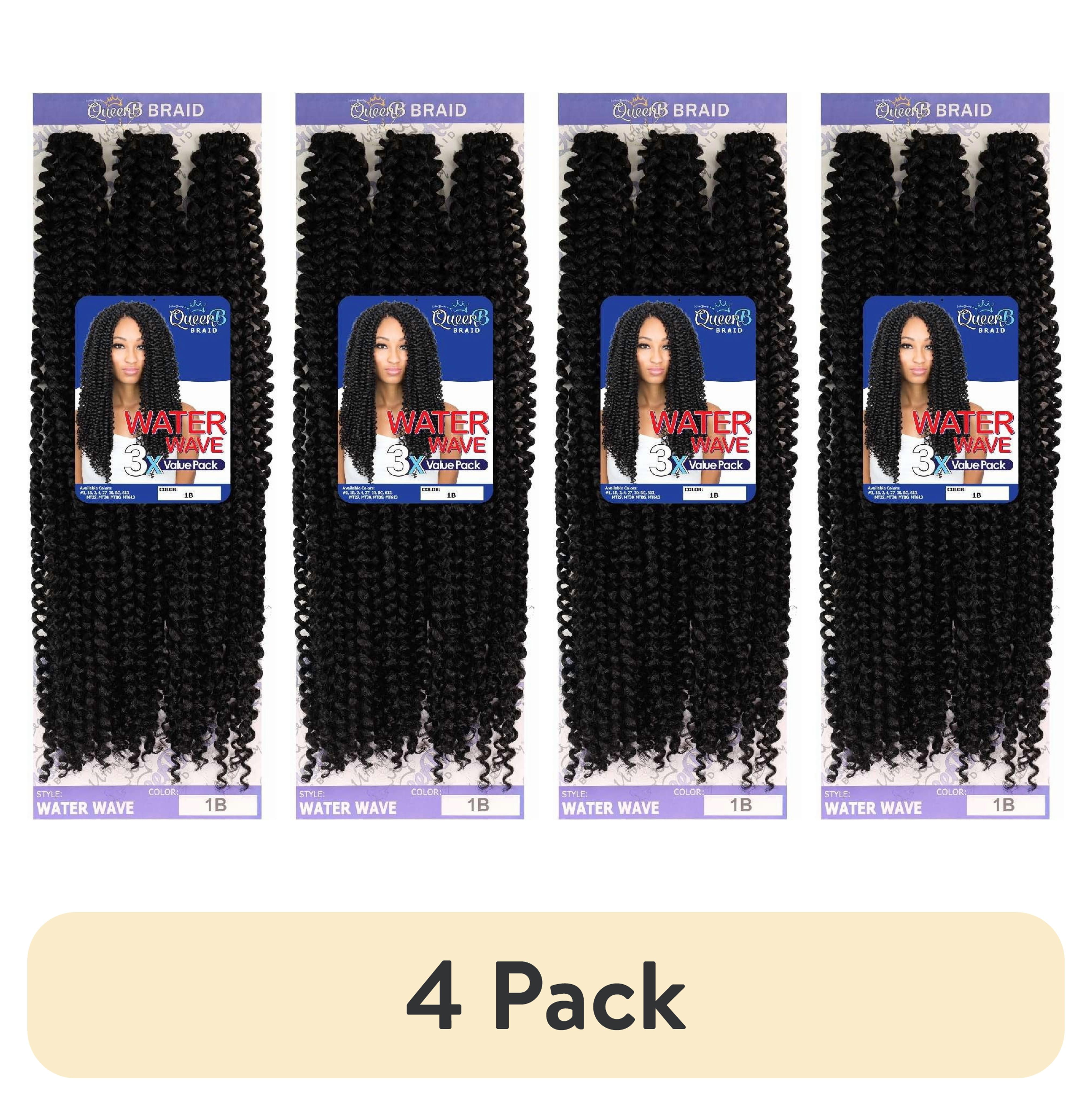 【セット割引】sure line a ＋ super wave hybrid 4 pack) QueenB Braid 3X Water Wave Value Pack - #1B - Walmart.com