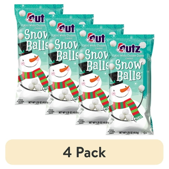 (4 pack) Utz Snow Balls Mini White Cheddar Cheese Balls, 1.75 oz