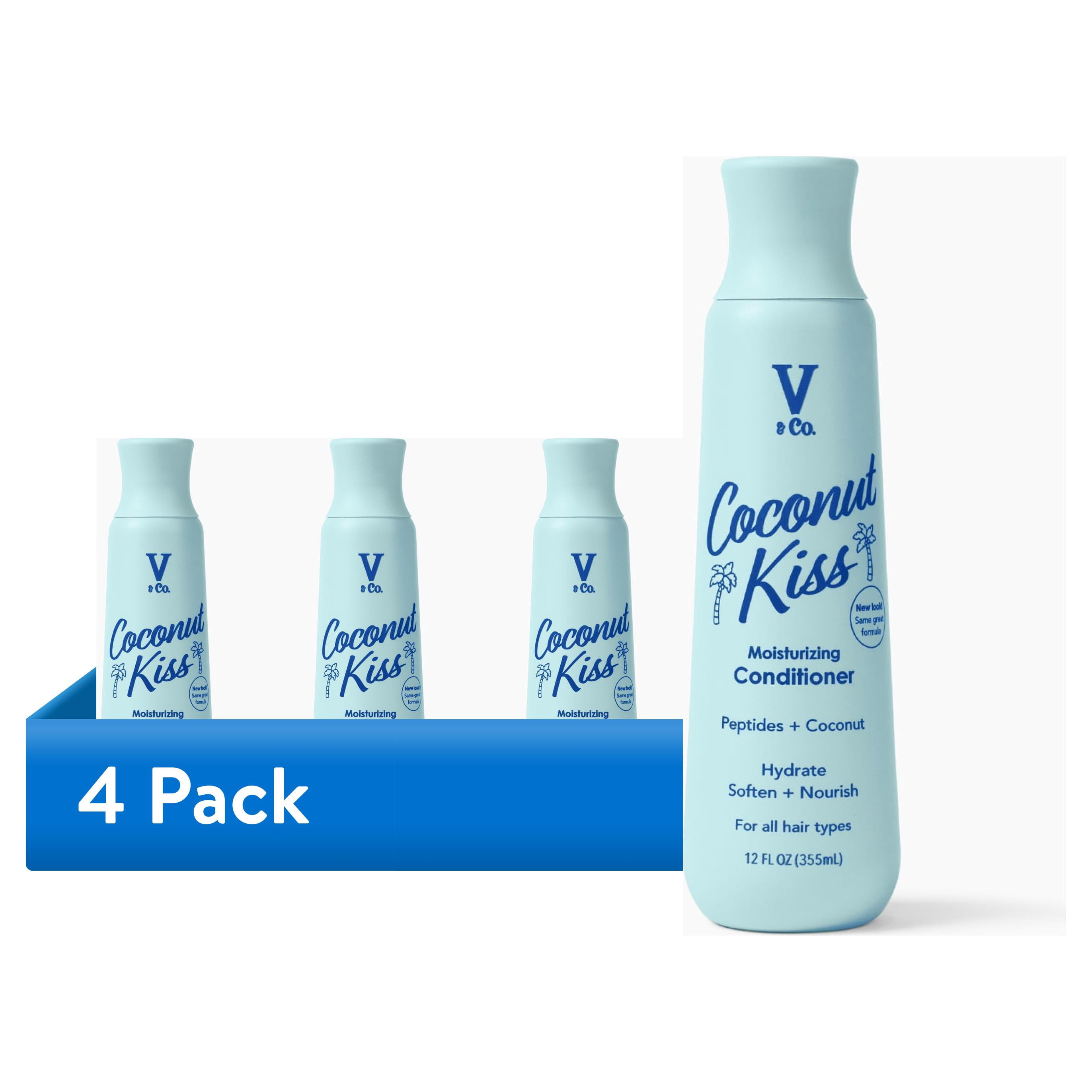 (4 pack) V&Co. Beauty Moisturizing Conditioner 12 fl oz, Squeeze Bottle