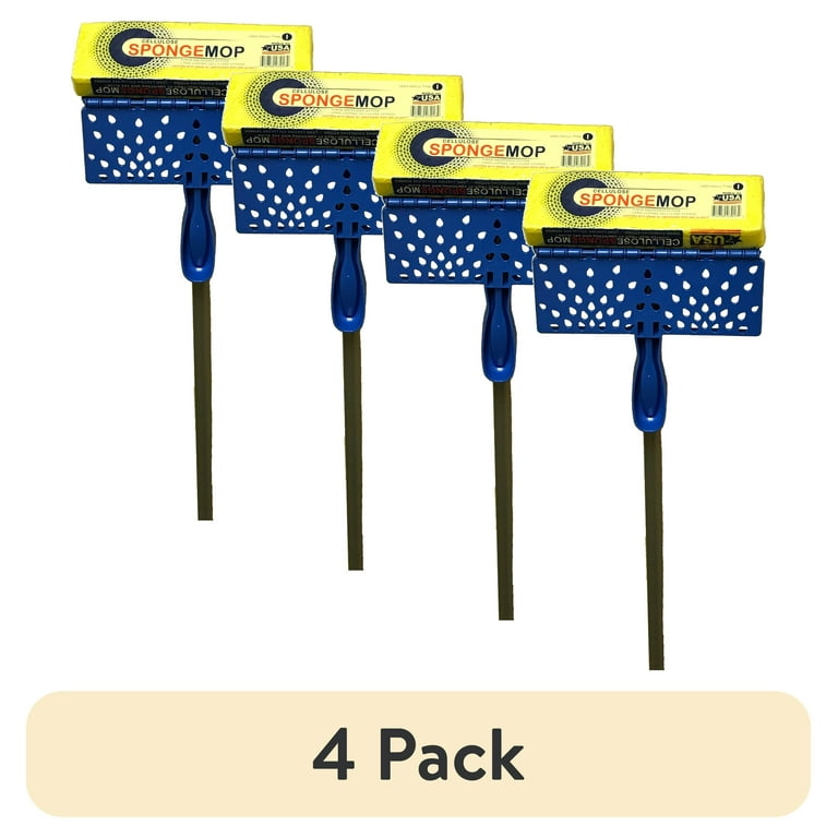 4 pack) V.I.P. Squeeze Cellulose Sponge Mop - Walmart.com