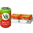 thumbnail image 1 of (4 pack) V8 Spicy Hot 100% Vegetable Juice, 11.5 fl oz Can, 24 Count (4 Packs of 6), 1 of 13