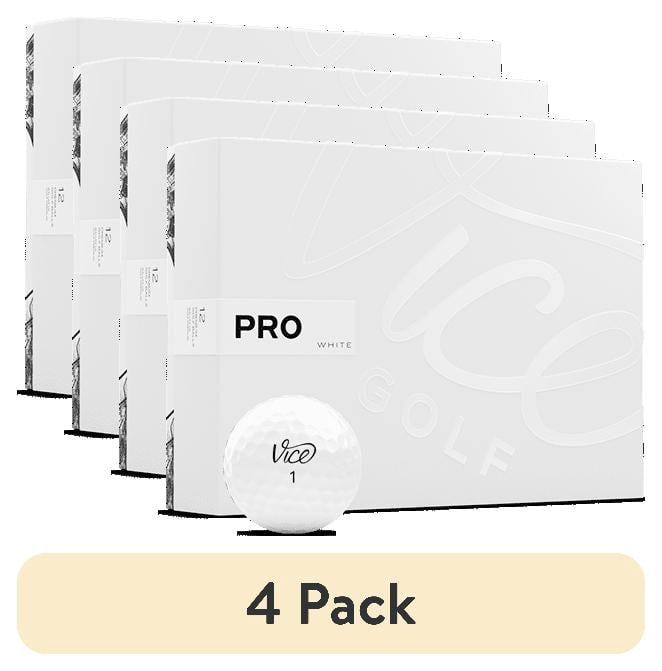 (4 pack) Vice Pro Golf Balls, White, 12pk