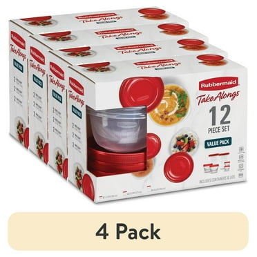 (4 pack) Value Pack TakeAlong 12 Piece Food Storage Set - Red