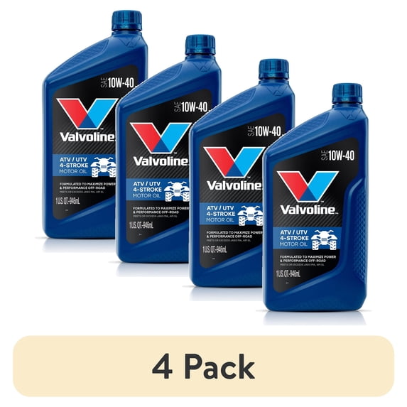 (4 pack) Valvoline 4-Stroke ATV/UTV SAE 10W-40 Motor Oil 1 QT - Walmart.com