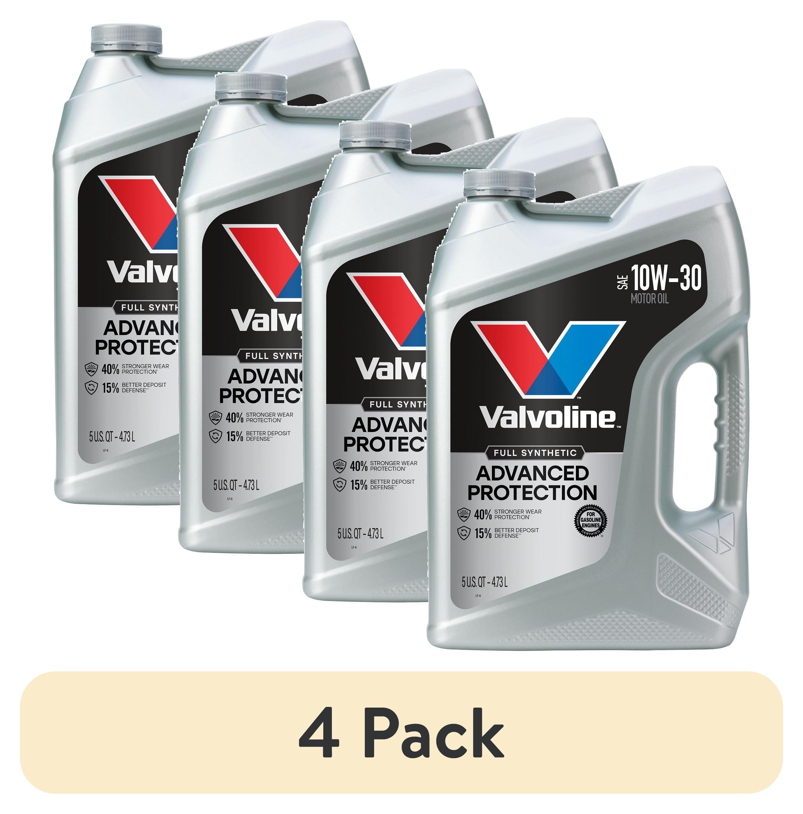 (4 pack) Valvoline Advanced Protection 10W-30 Full Synthetic Motor Oil 5 QT