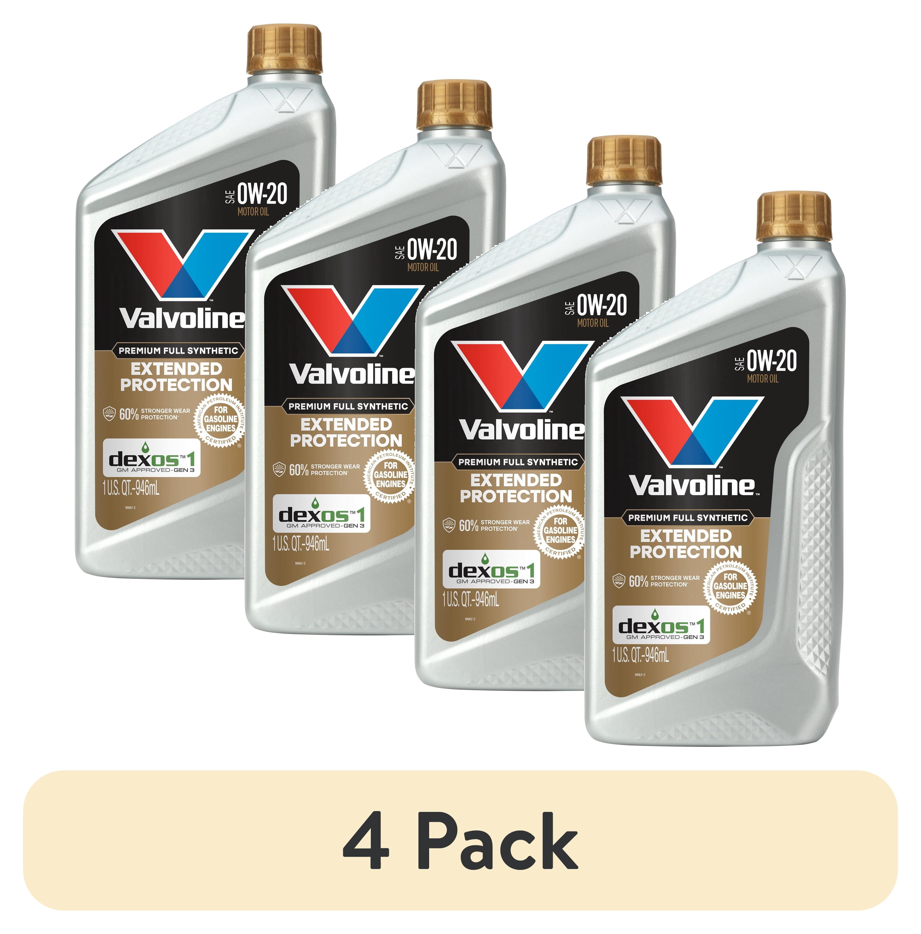 (4 pack) Valvoline Extended Protection Premium Full Synthetic 0W-20 Motor Oil 1 Quart
