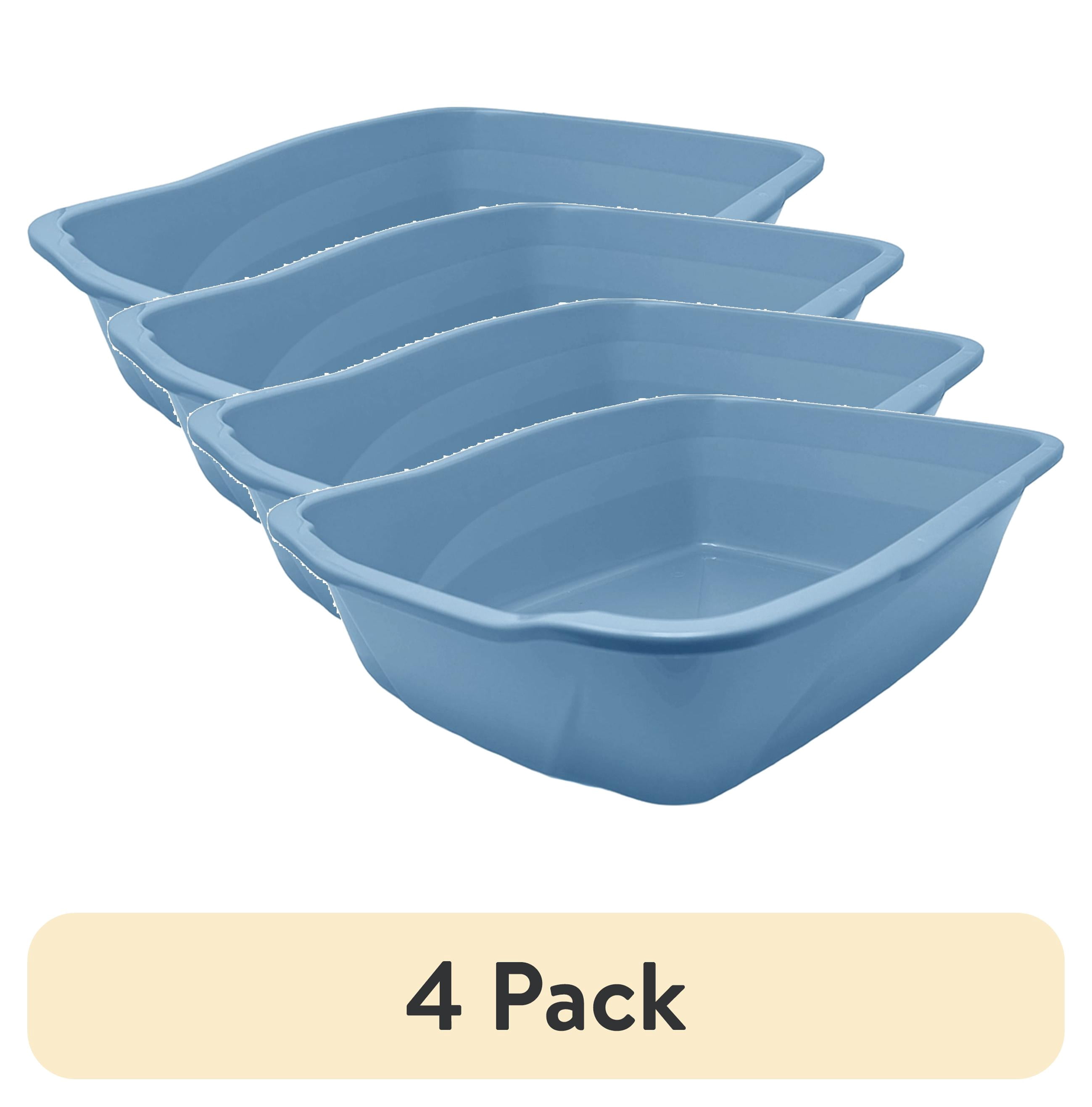 (4 pack) Van Ness Plastics Cat Litter Pan Blue Large